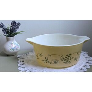 Vintage Pyrex 475-B Spring Blossom Green Mixing Bowl, Crazy Daisy Cinderella